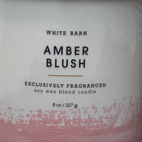 BBW Amber Blush White Barn Bath & Body Works Single Wick Candle - Picture 3 of 10